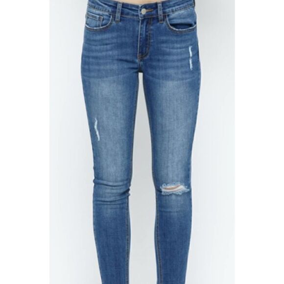 Vocal Denim DESTROYED SKINNY JEANS LG NWT - Picture 1 of 5
